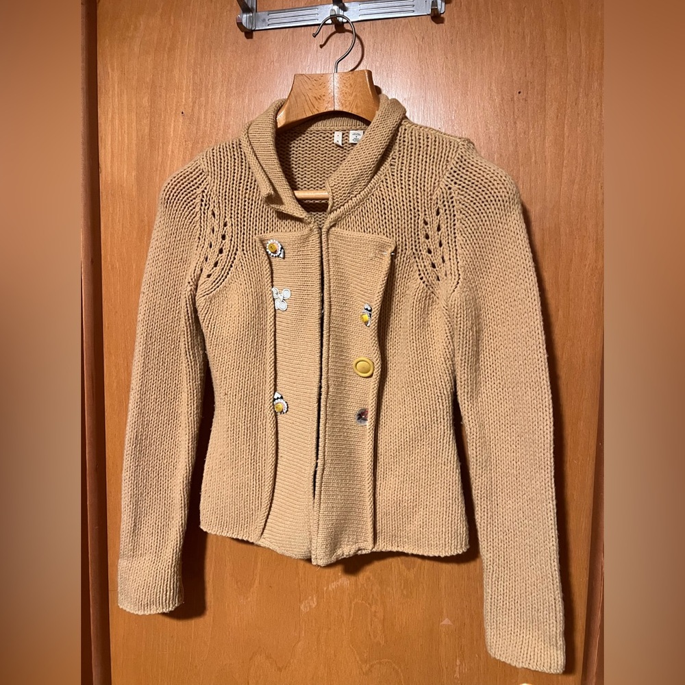 MOTH Anthropologie Flower Garden Wool Sweater Size M